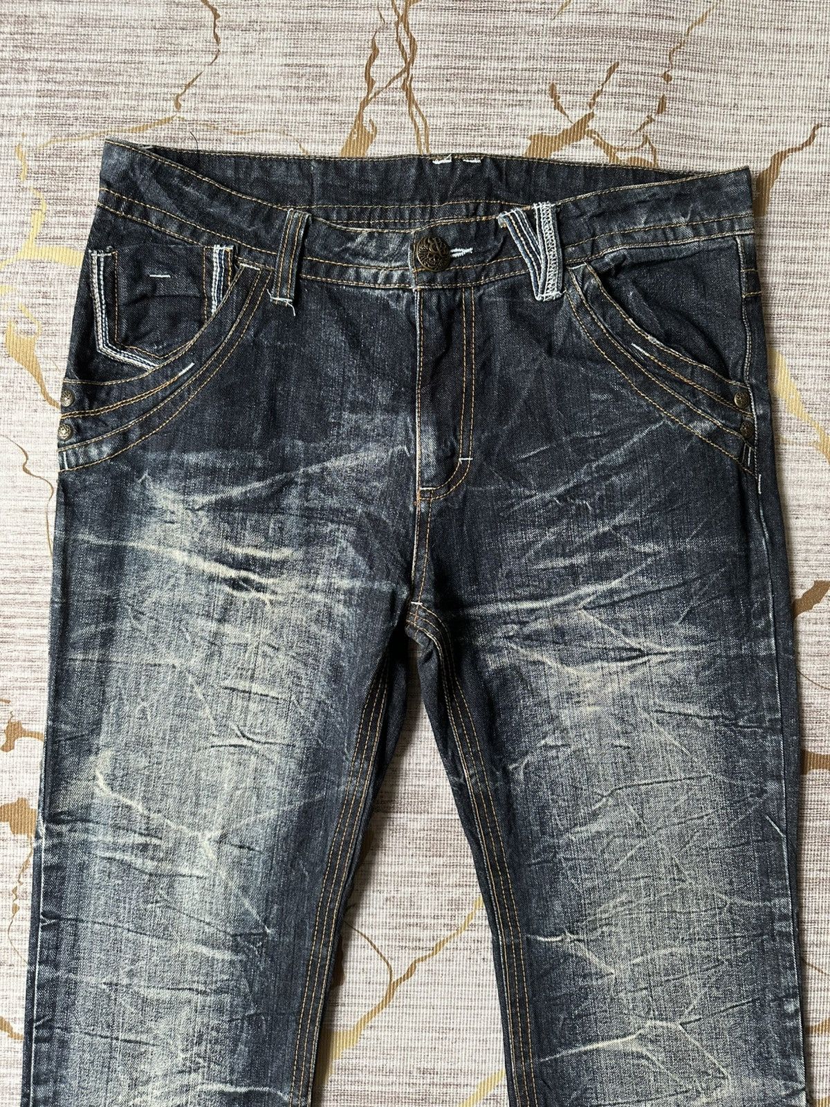 Japanese Brand FLARE Sky Bomber Claw Marks Design Denim Size US 34 / EU 50 - 5 Thumbnail