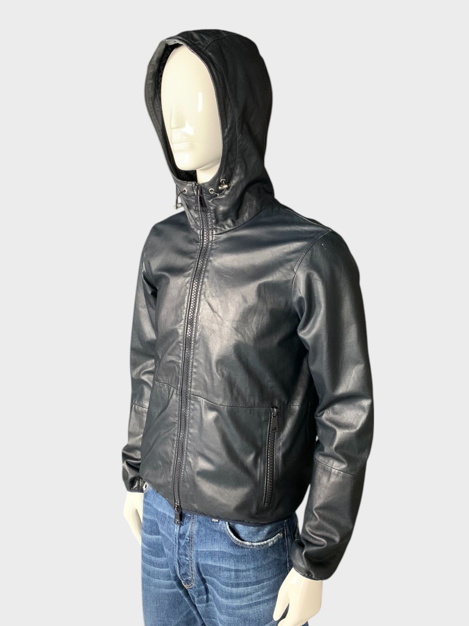Emporio Armani Emporio Armani sheep leather hooded jacket Size US M / EU 48-50 / 2 - 4 Thumbnail