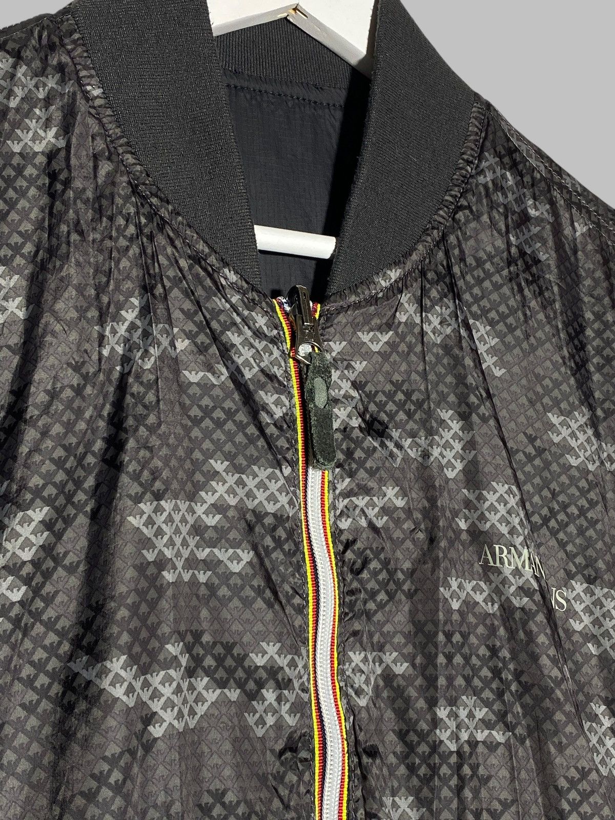 Armani 🔥 Y2K ARMANI JEANS REVERSIBLE NYLON BOMBER MILANO FLEX Size US L / EU 52-54 / 3 - 13 Thumbnail