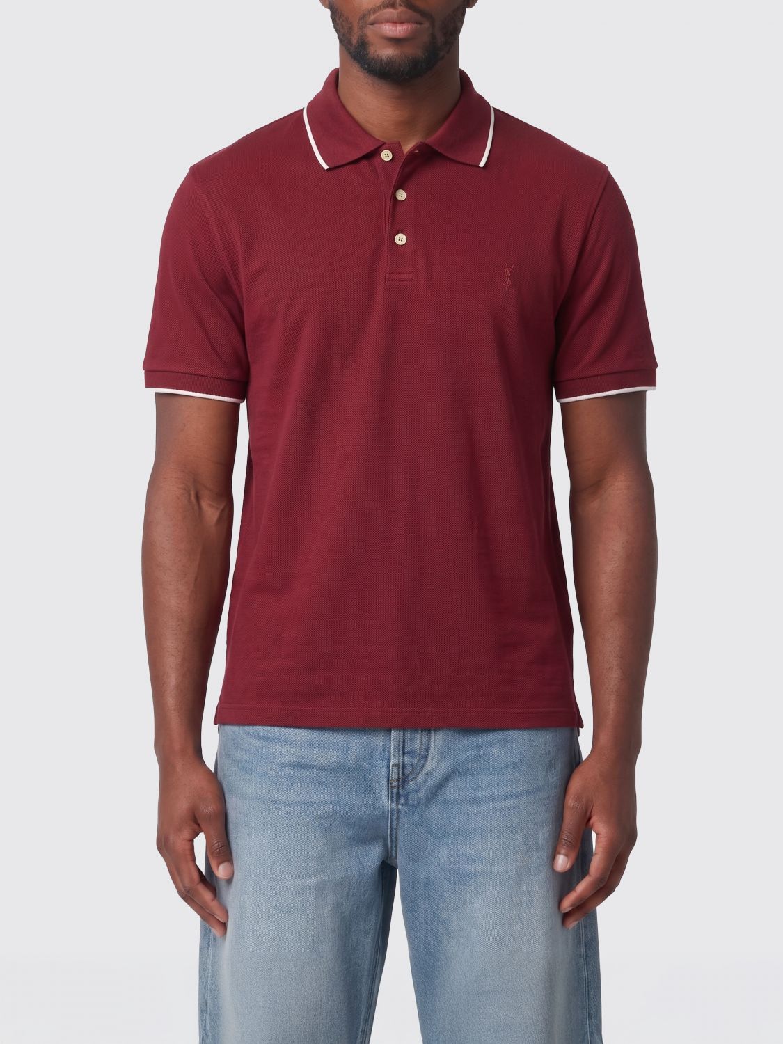 Saint Laurent Paris Saint Laurent Polo Shirt Men Burgundy Size US M / EU 48-50 / 2 - 1 Thumbnail