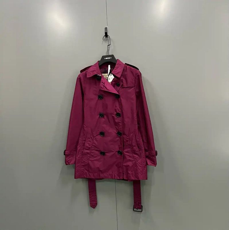 Burberry Burberry Pink Cotton Medium-Length Trench Coat Size ONE SIZE - 1 Thumbnail