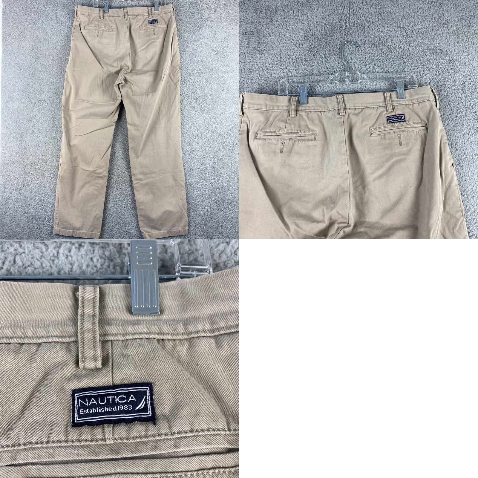 Nautica Nautica Pants Khaki Flat Front Chino 38 x 34 Tan Mens Size US 38 / EU 54 - 8 Thumbnail