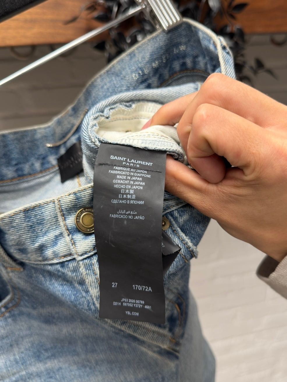 Saint Laurent Paris 2020 Saint Laurent ‘D18’ Dirt Washed Blue Denim Size US 27 - 4 Thumbnail