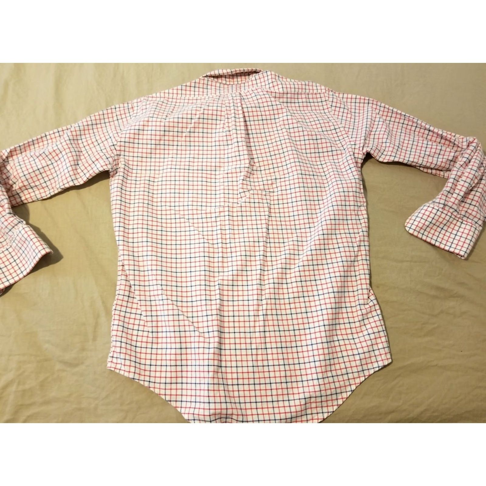 Vintage Berteil Dress Shirt Mens S White Cotton Long Sleeve Collared Button Shirt Size 36R - 6 Thumbnail