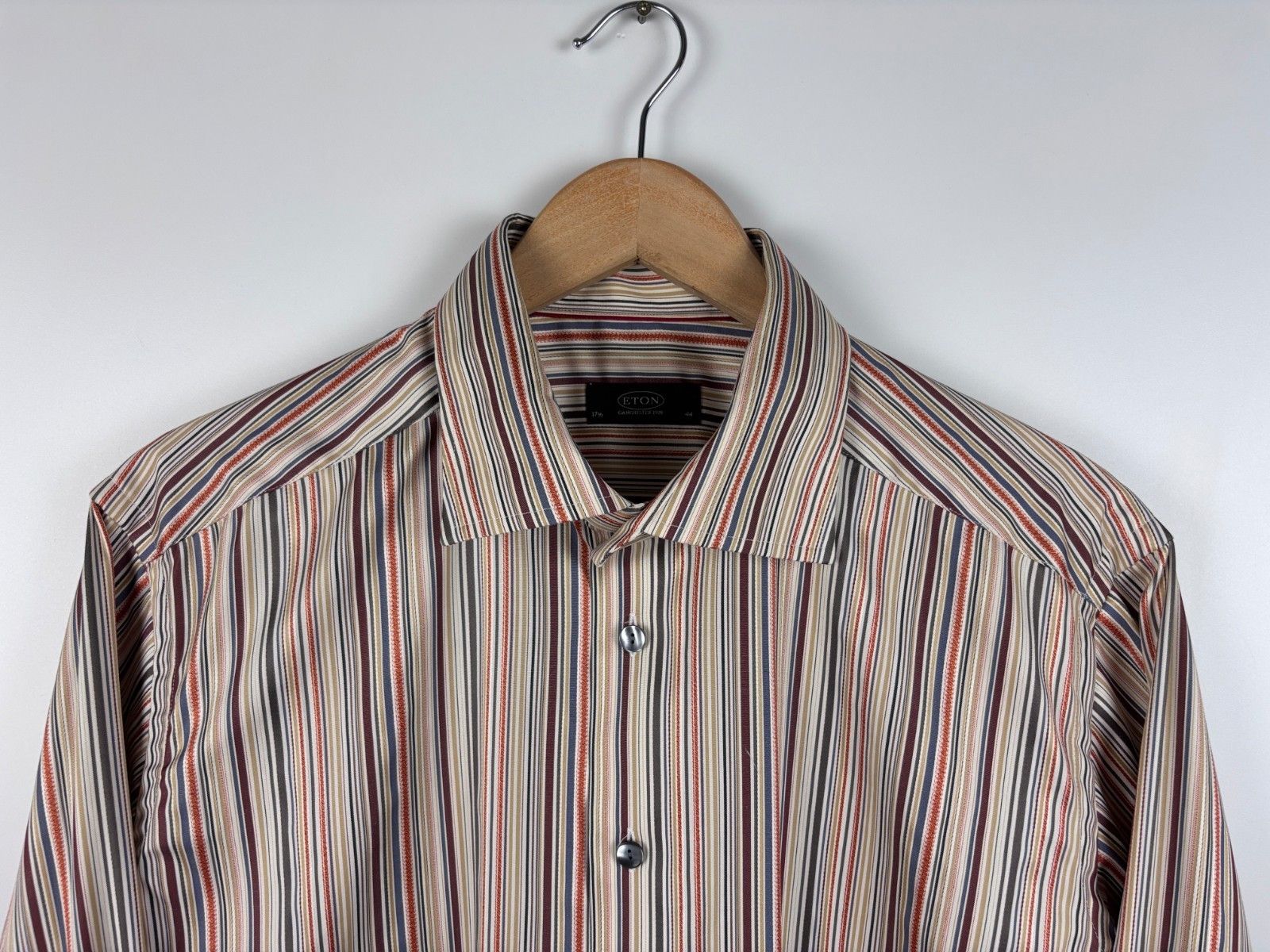 Eton Eton Long Sleeve Button Down Shirt Striped Slim 17.5 / 44 Size US L / EU 52-54 / 3 - 2 Thumbnail