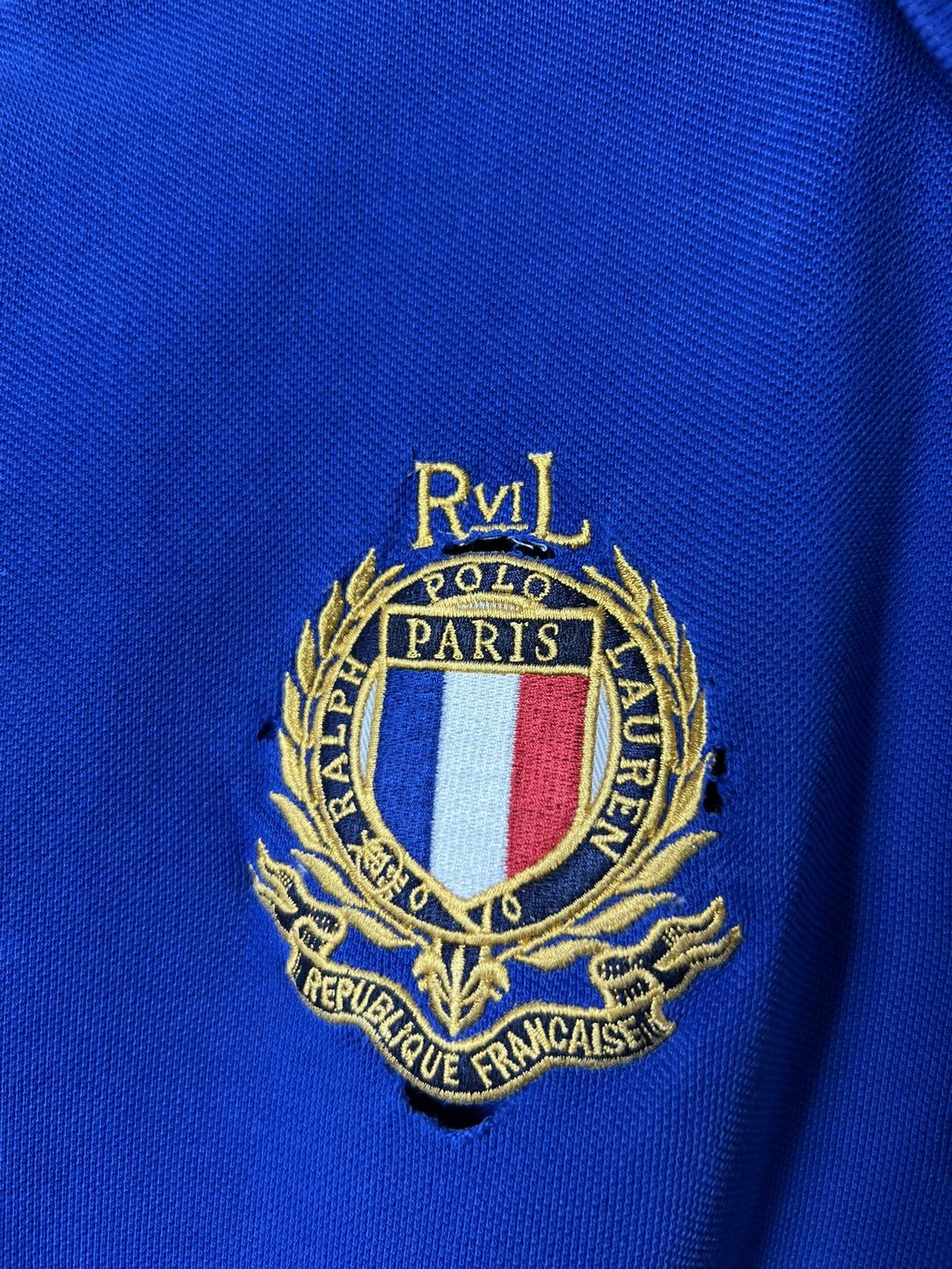 Polo Ralph Lauren × Vintage Polo Ralph Lauren Paris #3 Big Logo Polo Shirt Size US L / EU 52-54 / 3 - 9 Thumbnail