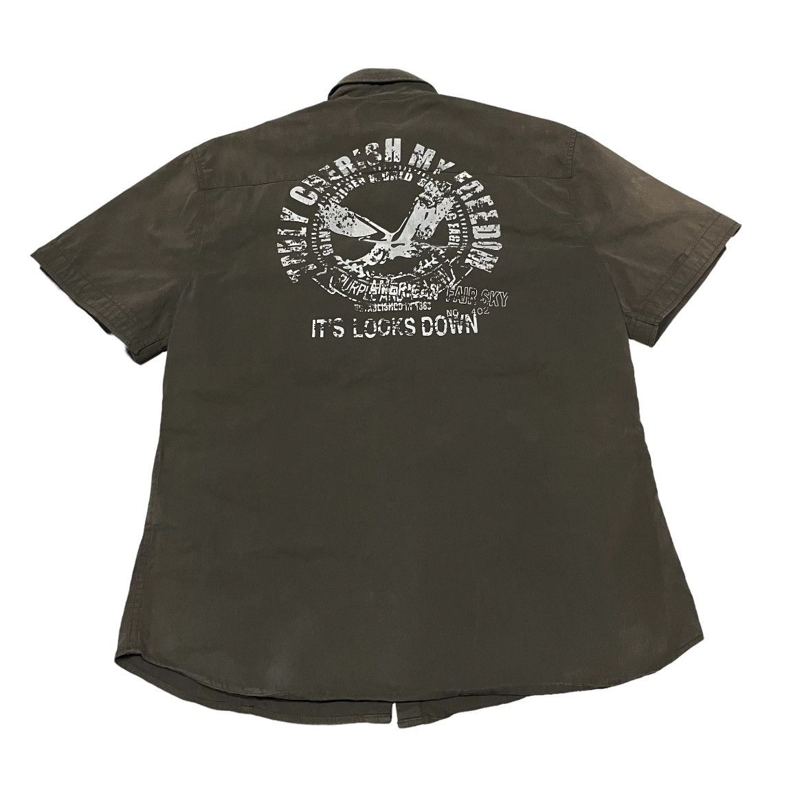 If Six Was Nine Vintage Semantics Design Olive Green Workwear Shirt Size US M / EU 48-50 / 2 - 2 Thumbnail