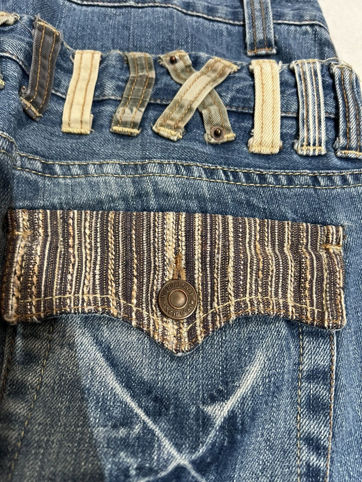 Japanese Brand DOUBLE WAIST DOMINATE HANDCRAFTED JEANS Size US 32 / EU 48 - 17 Thumbnail