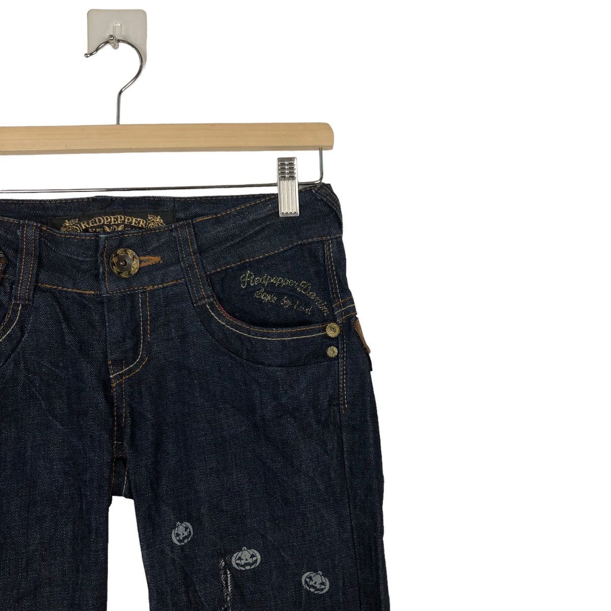 Japanese Brand 🔥Rare Punk Style Half Cut Denim Jeans Red Pepper Japan & Co Size US 26 / EU 42 - 5 Thumbnail