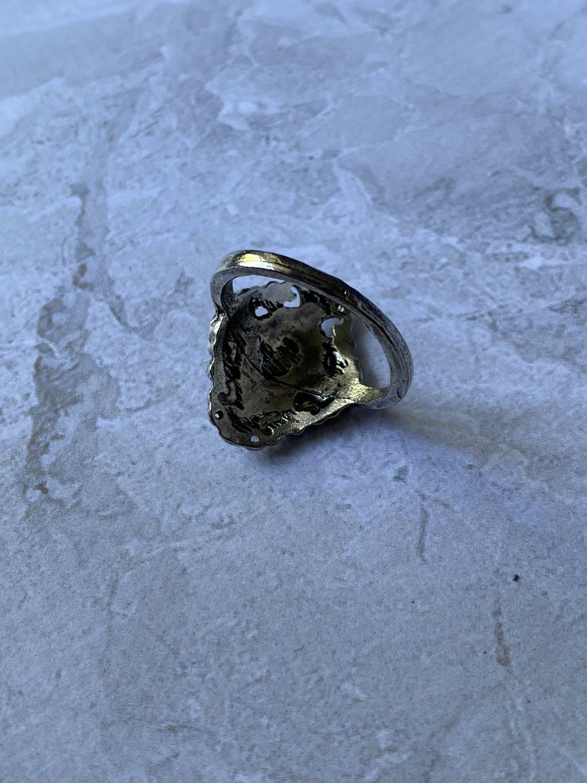 Japanese Brand × Vintage Vintage Black Stone Filigree Ring, Size 8 Size ONE SIZE - 4 Thumbnail