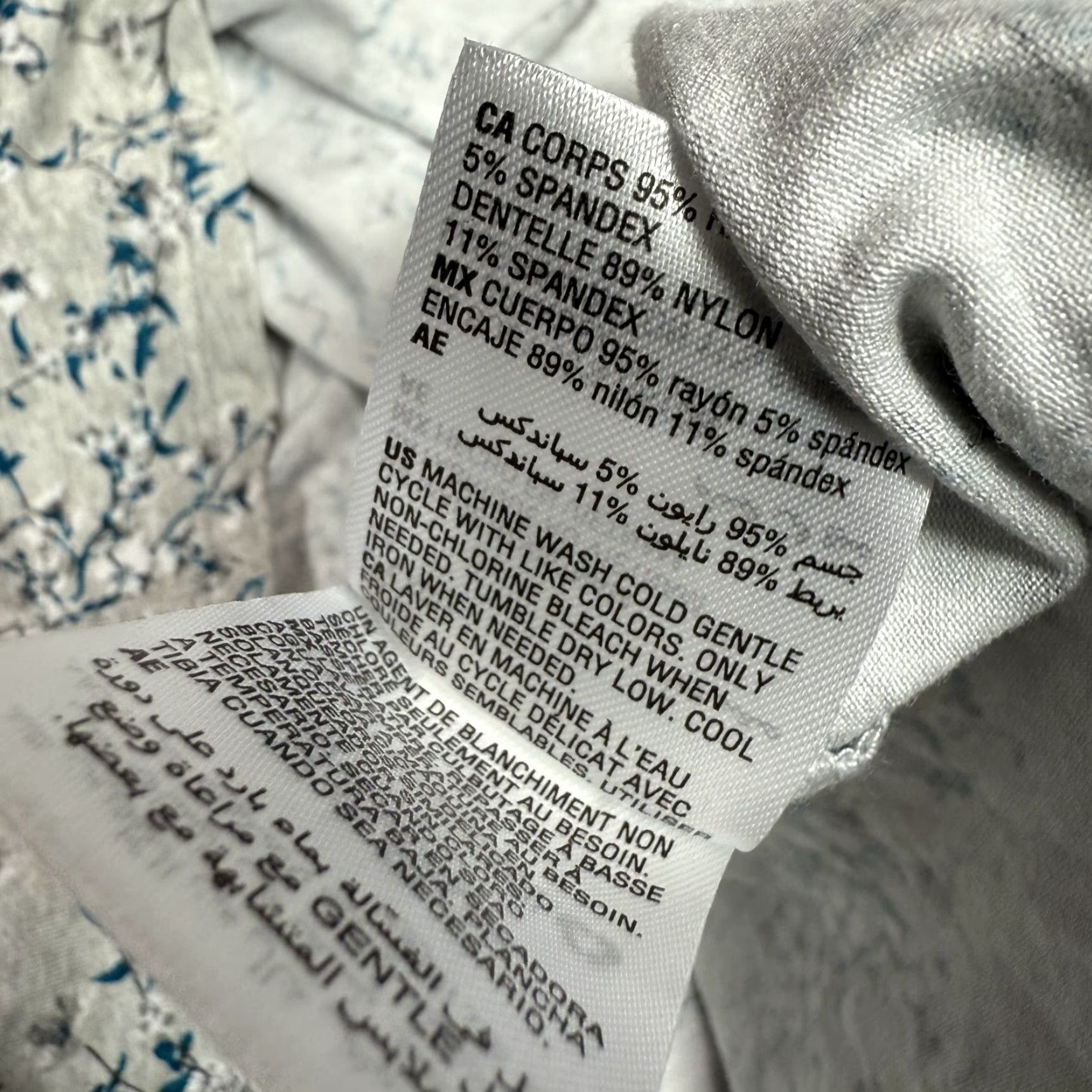 Charter Club Charter Club Intimates Dress Nightgown Gray Blue Sleep Lace XS NWT Floral Womens Short Sleeve Rayon Dress Nightgown Size XS / US 0-2 / IT 36-38 - 7 Thumbnail