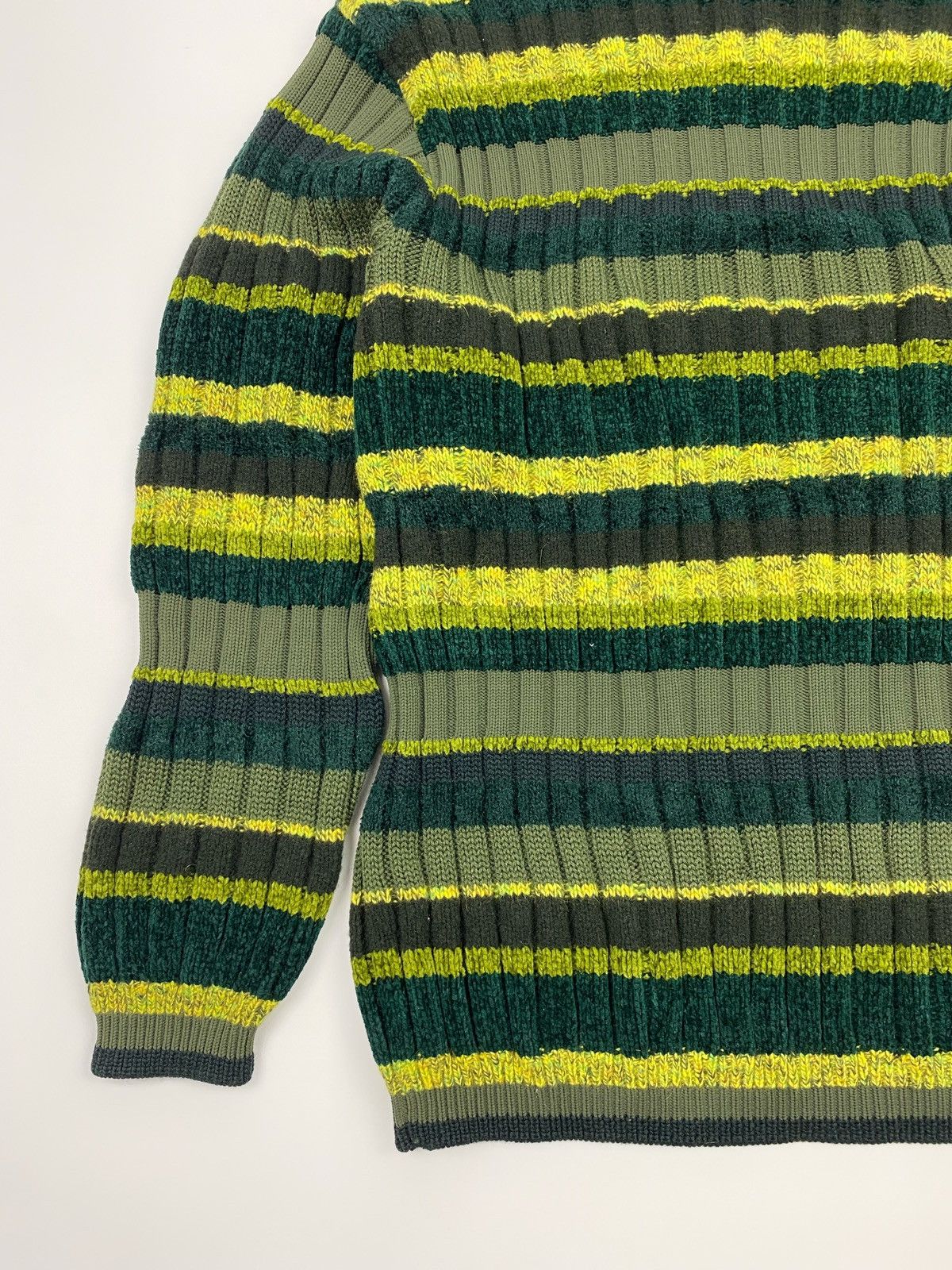Versace 1990s Vintage Versace Classic V2 Stripped Turtleneck Sweater Size US L / EU 52-54 / 3 - 13 Thumbnail