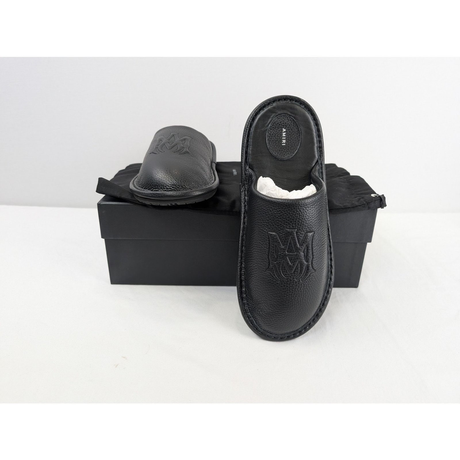 Amiri o1rshd1 Lux Leather Slipper Sandal in Black Size US 12 / EU 45 - 20 Thumbnail