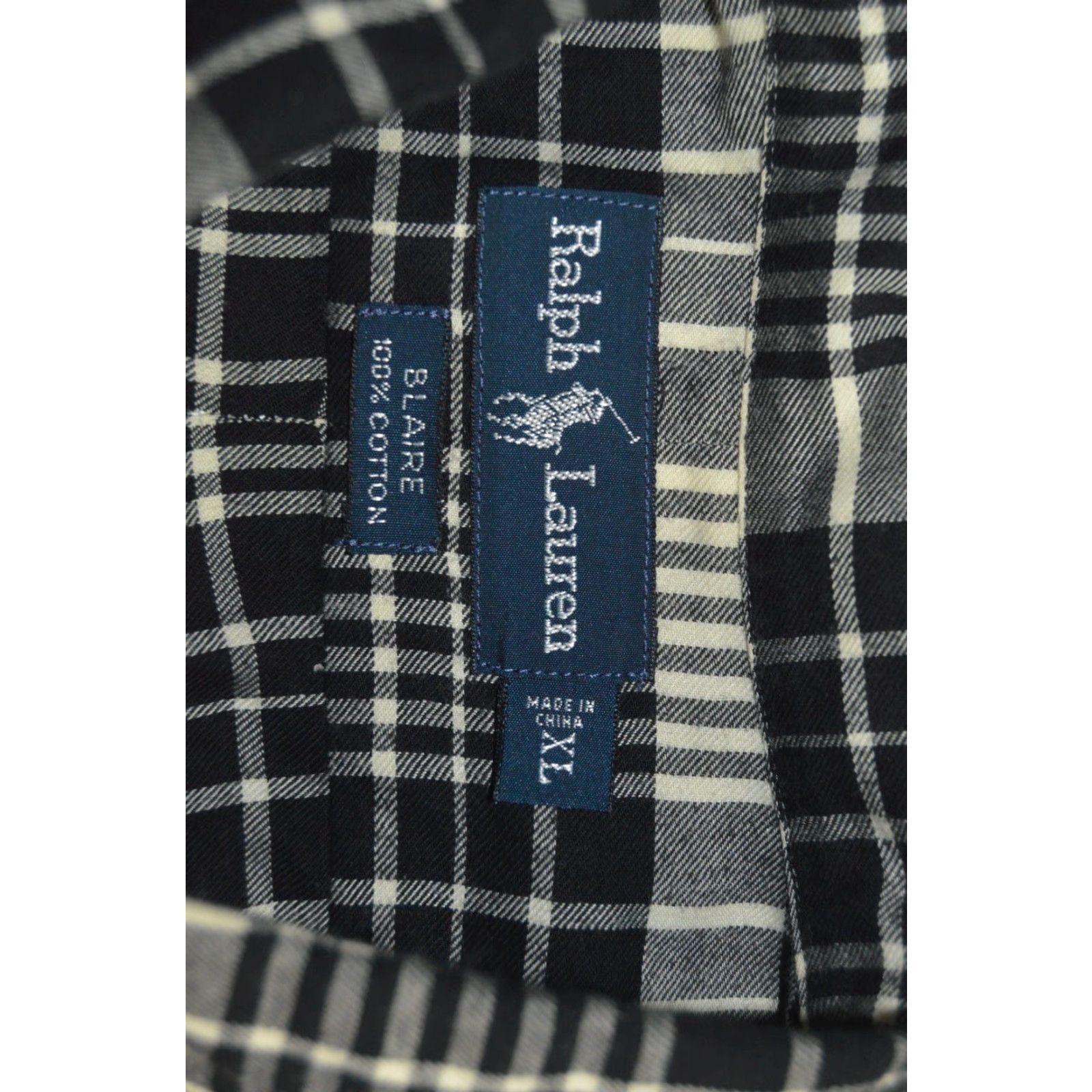 Polo Ralph Lauren VINTAGE Polo Ralph Lauren Blaire Shirt XL Black Plaid Cotton Long Sleeve Button-Up Mens Size US XL / EU 56 / 4 - 4 Thumbnail
