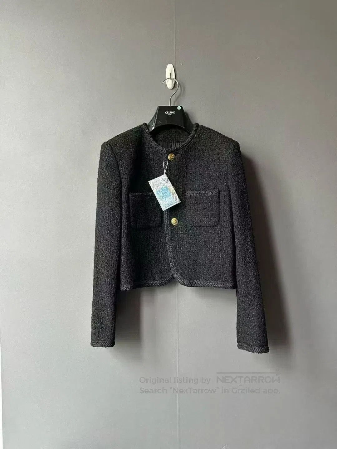 Celine CELINE Hit Three-Button Tweed Jacket| Size M / US 6-8 / IT 42-44 - 1 Thumbnail