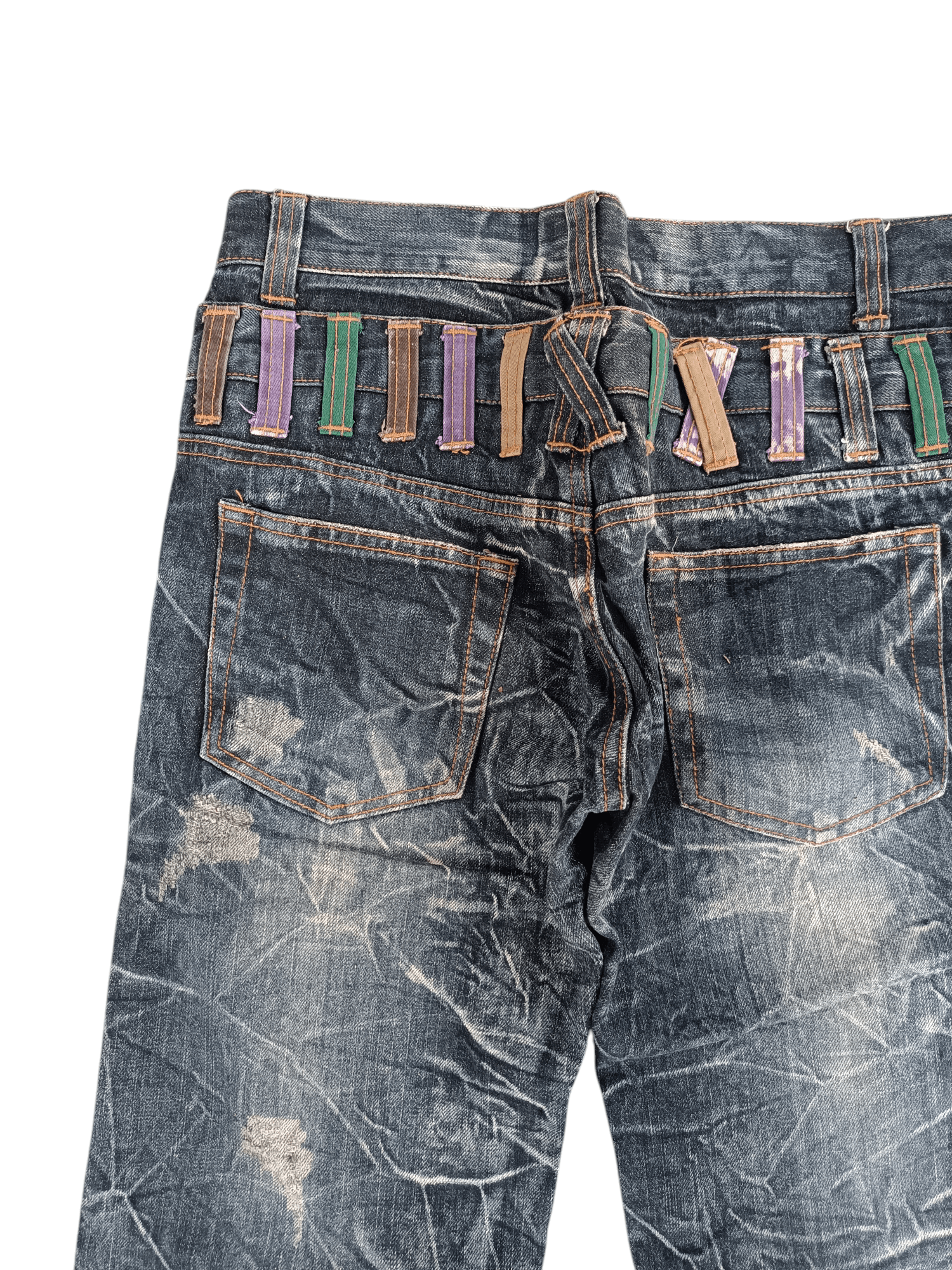 Japanese Brand 💥VINTAGE NYLAUS JEANS DOUBLE WAIST DESIGN RARE Size US 30 / EU 46 - 5 Thumbnail