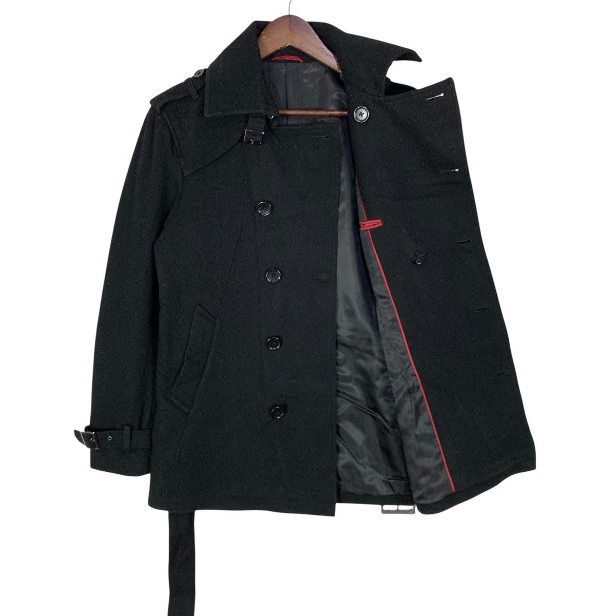 If Six Was Nine Vintage Semanticdesign Wool Short Trench Coat Black Size US S / EU 44-46 / 1 - 9 Thumbnail