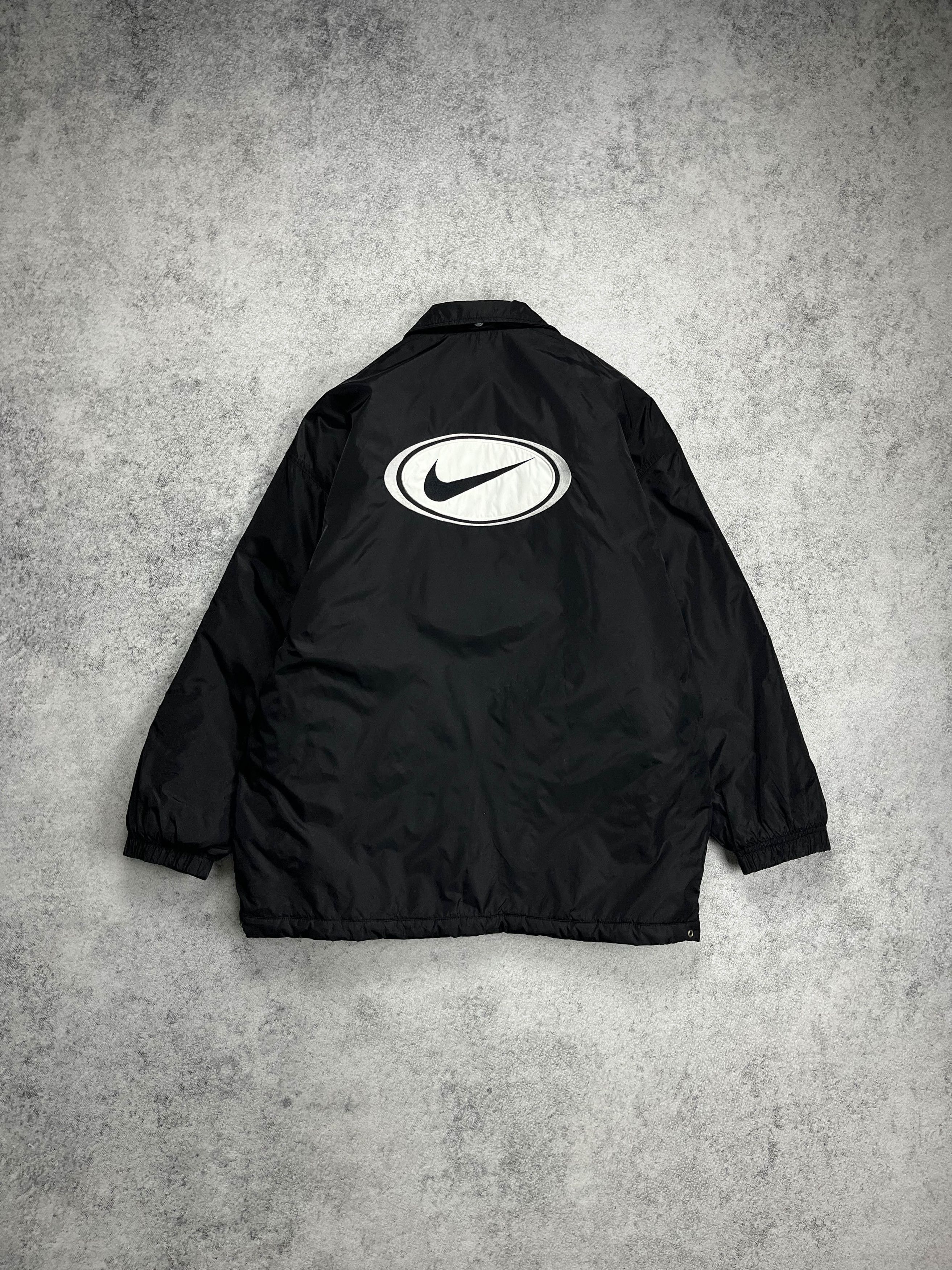 image of Vintage 90's Nike Bomber Jacket in Black, Men's (Size Large)