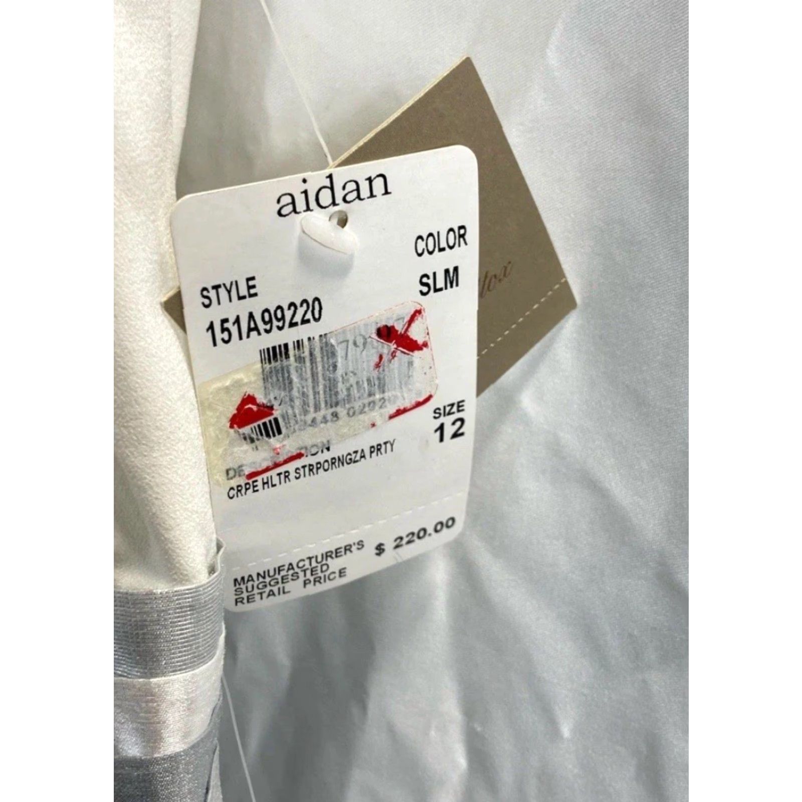 Vintage NEW NWT Aidan Mattox Women’s Dress Sleeveless White Gray Striped Fit & Flare Size 12 Party Cocktail Short Summer Size XL / US 12-14 / IT 48-50 - 4 Thumbnail