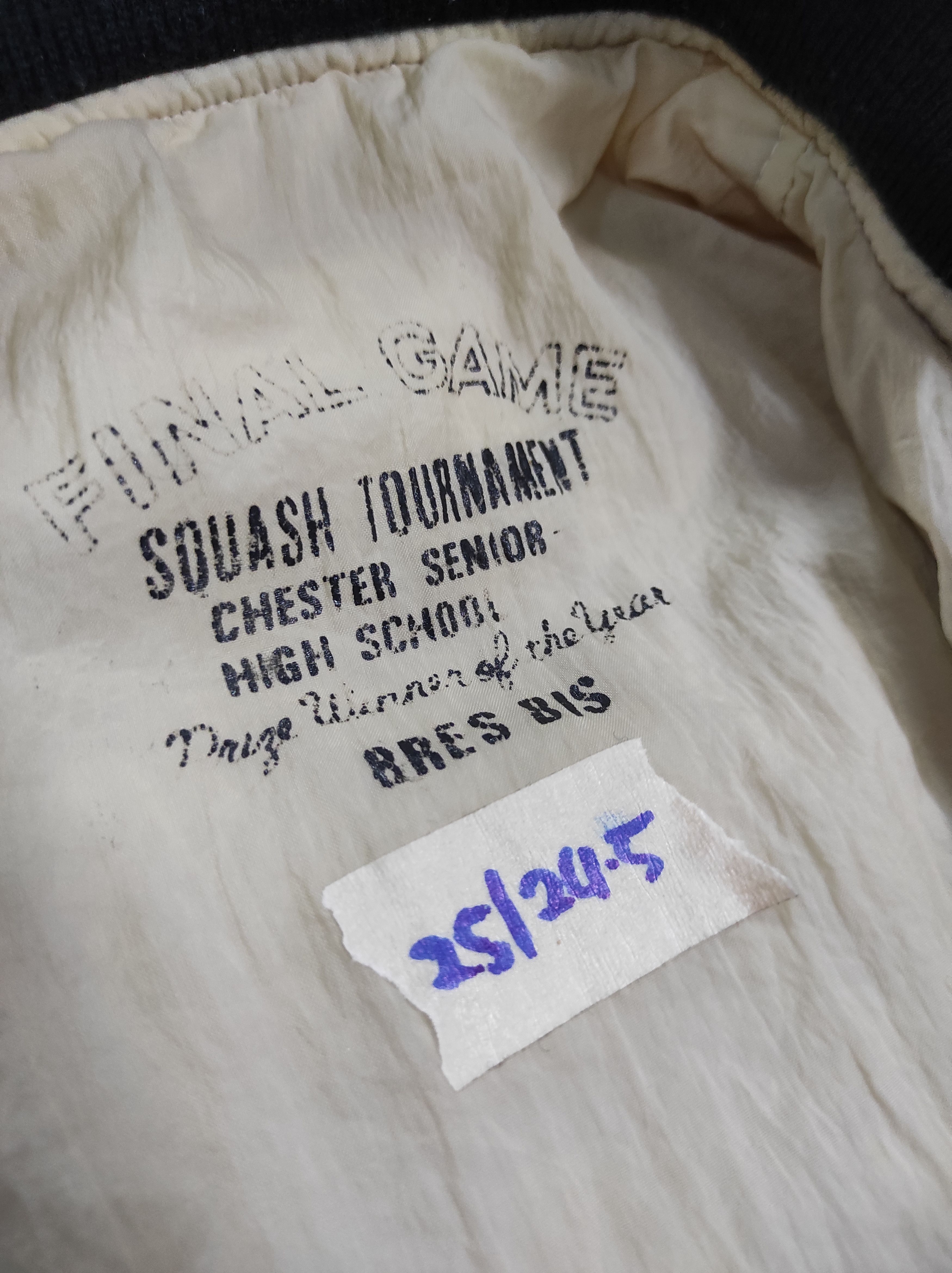 Vintage BRES BIS FINAL SQUASH TOURNAMENT VARSITY JACKET OVERSIZED Size S / US 4 / IT 40 - 8 Thumbnail