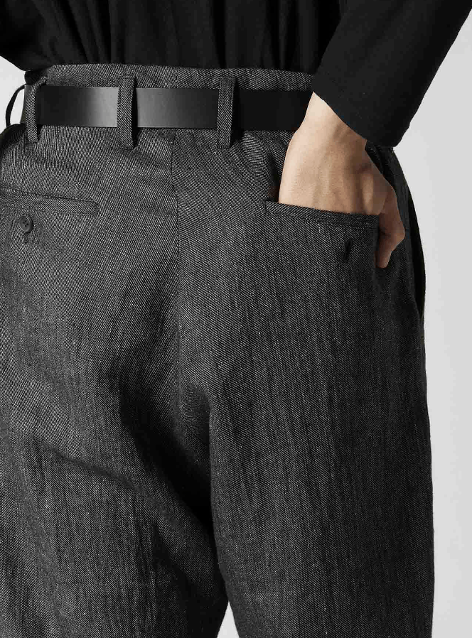 Yohji Yamamoto Yohji Yamamoto Pour Homme - FLAX TOP GABARDINE SLIM PANTS Size US 30 / EU 46 - 10 Thumbnail
