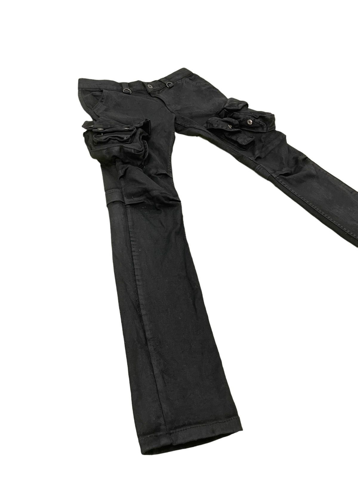 Japanese Brand Cargo Skinny Stretch Glamour Cotton Waxed Gas Mask 8🟦8 Size US 30 / EU 46 - 3 Thumbnail