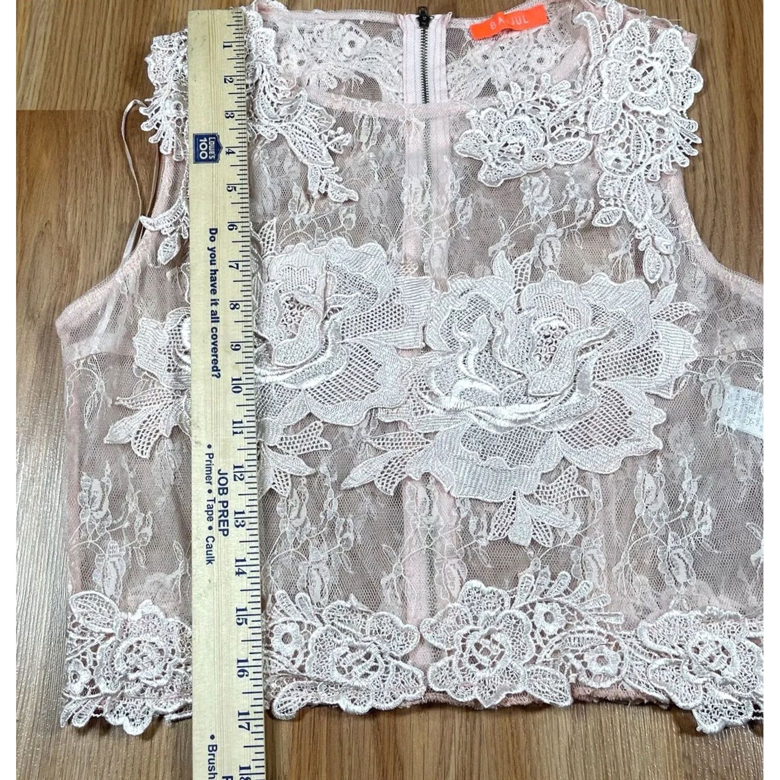 Vintage D’or Banjul Top Womens M Medium Peach Lace Sleeveless 100% Polyester NWT Size M / US 6-8 / IT 42-44 - 3 Thumbnail