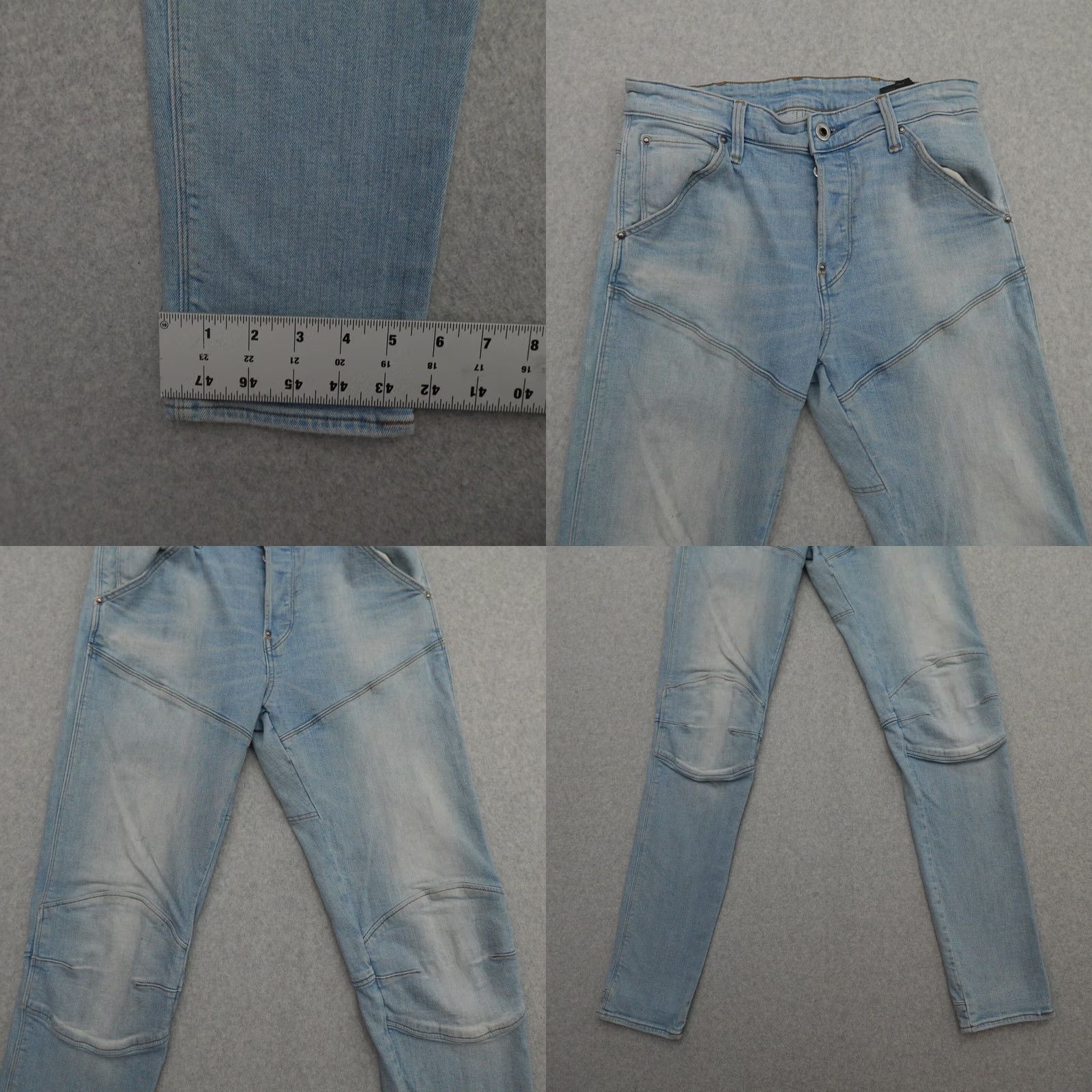 G-Star G-Star Jeans Slim 3D Distressed Light Wash Blue Mens 29 (29X33) Button Fly XS? Size US 29 - 9 Thumbnail