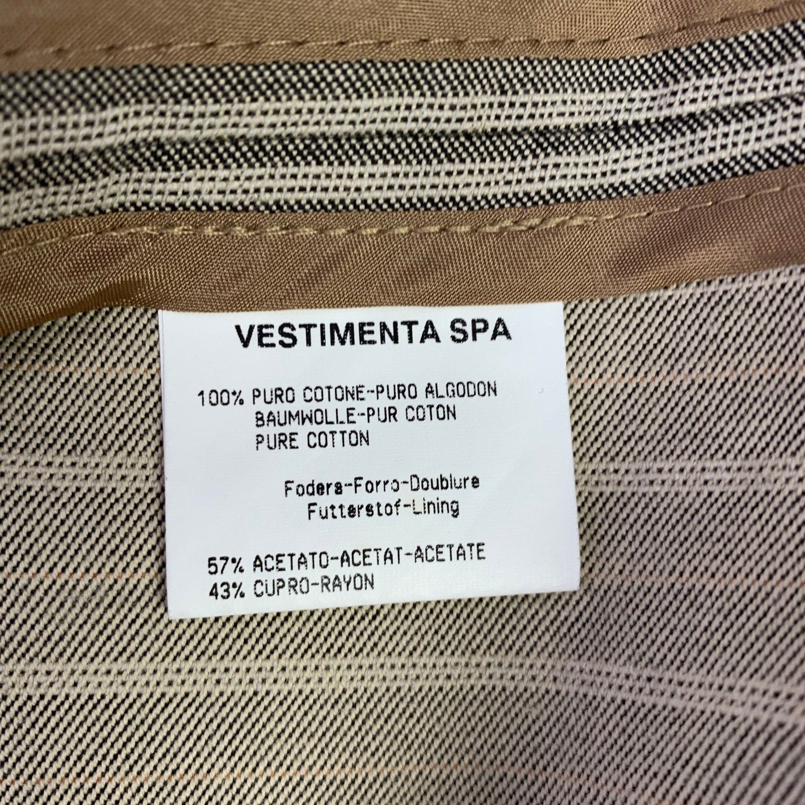 Other VESTIMENTA Taupe White Stripe Cotton Notch Lapel Sport Coat Size 42R - 12 Thumbnail