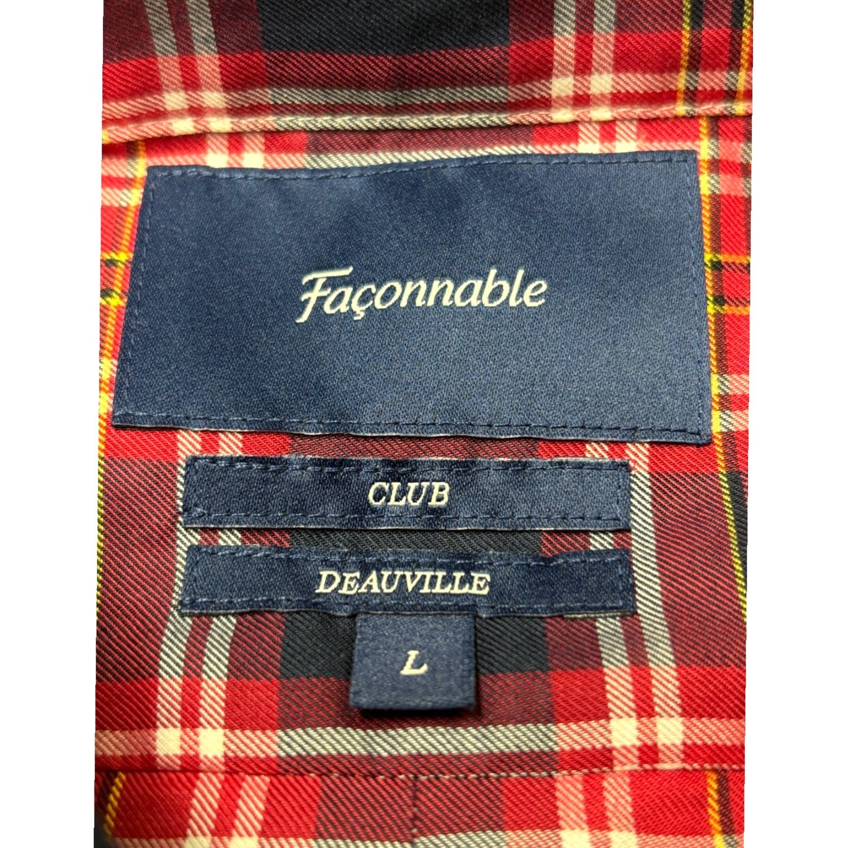 Faconnable Faconnable Club Deauville Mens Long Sleeve Button-Down Plaid Shirt L Red Cotton Button-Up Shirt Mens Size US L / EU 52-54 / 3 - 4 Thumbnail
