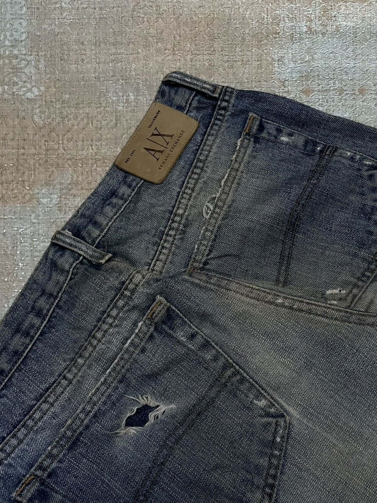 Armani Exchange Vintage 1990s Designer Armani Exchange Distressed Denim Size US 30 / EU 46 - 16 Thumbnail