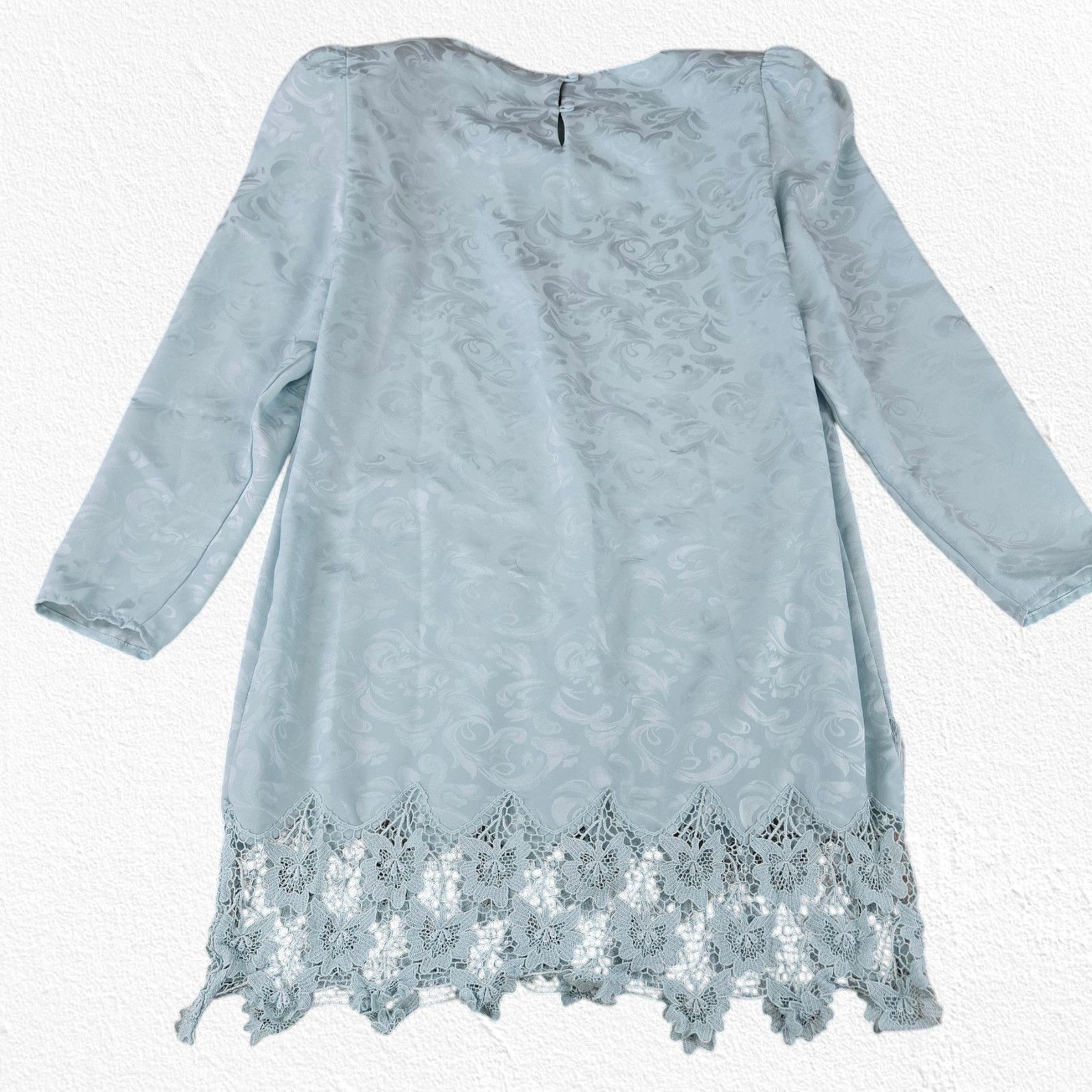 Vintage Vintage Light Blue Floral Jacquard Blouse Skirt Set Size 8 Size 30" / US 8 / IT 44 - 10 Thumbnail