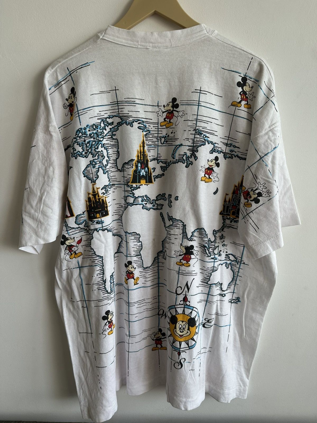 Mickey Mouse Vintage 90’s Disney Mickey Mouse All Over Print USA Tshirt Size US XL / EU 56 / 4 - 2 Thumbnail