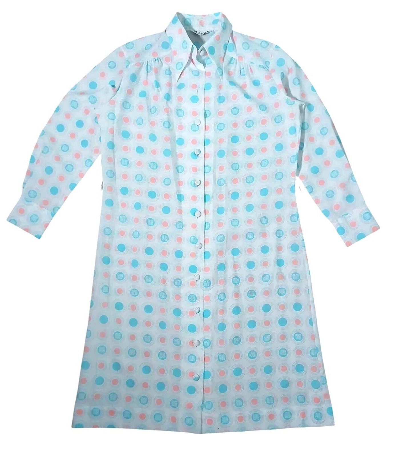 Lanvin 60's LANVIN Logo Patterned US 14/EU 46 Women's Shirt Dress Size XL / US 12-14 / IT 48-50 - 1 Thumbnail