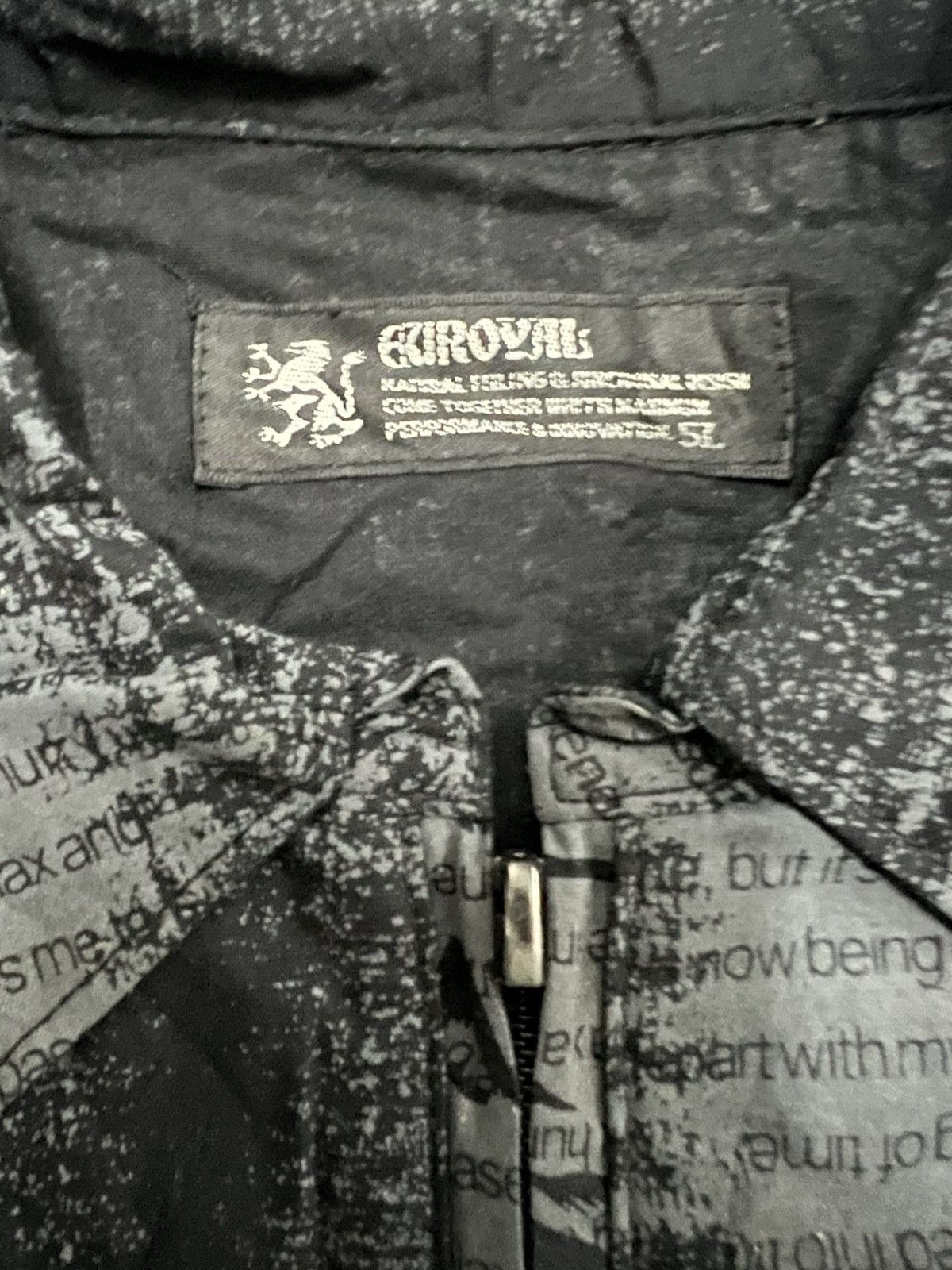 Yasuyuki Ishii Euroyal Newspaper Print Cyberpunk Fleur Hem Lace Zip Jacket Size US XL / EU 56 / 4 - 10 Thumbnail