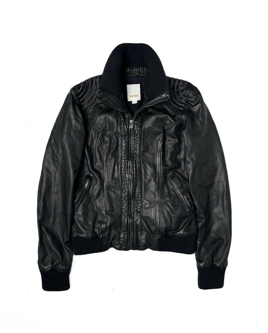 Diesel Vintage Diesel Chain Embellished Leather Blouson Jacket Size US XS / EU 42 / 0 - 1 Thumbnail