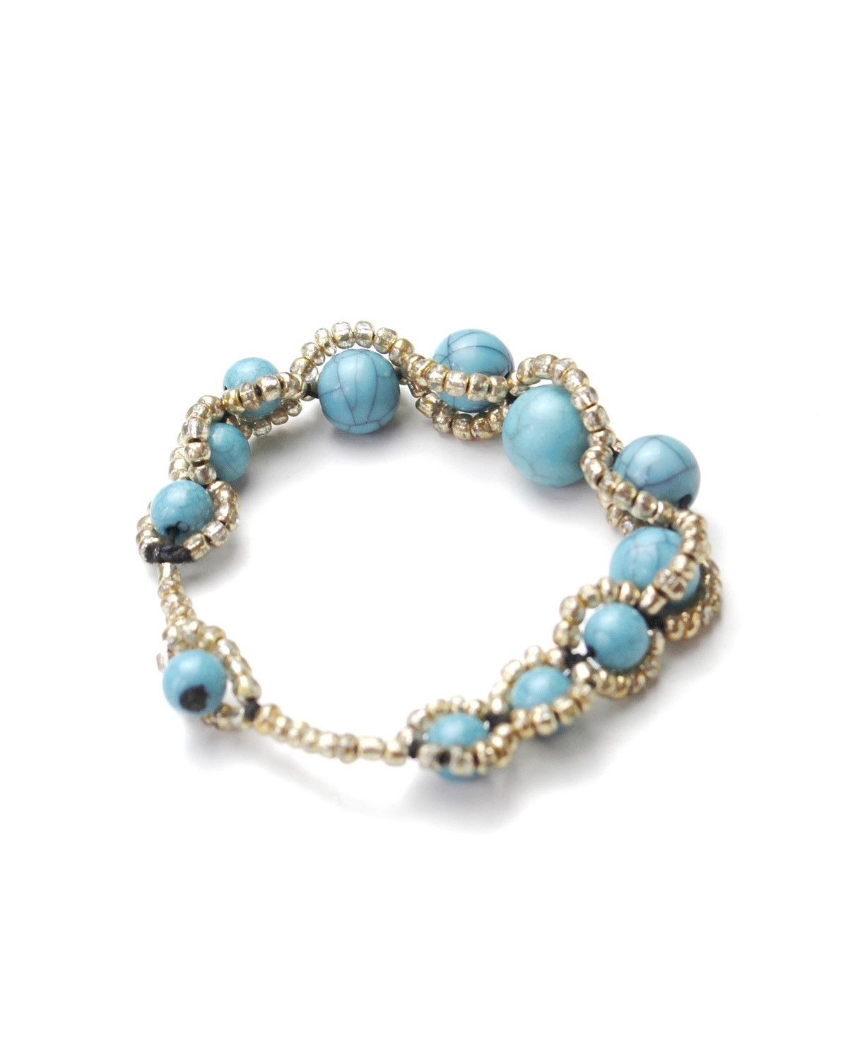 Vintage 2000S JAPANESE MADE SPIRAL TO THE SEA TURQUOISE BRACELET Size ONE SIZE - 3 Thumbnail