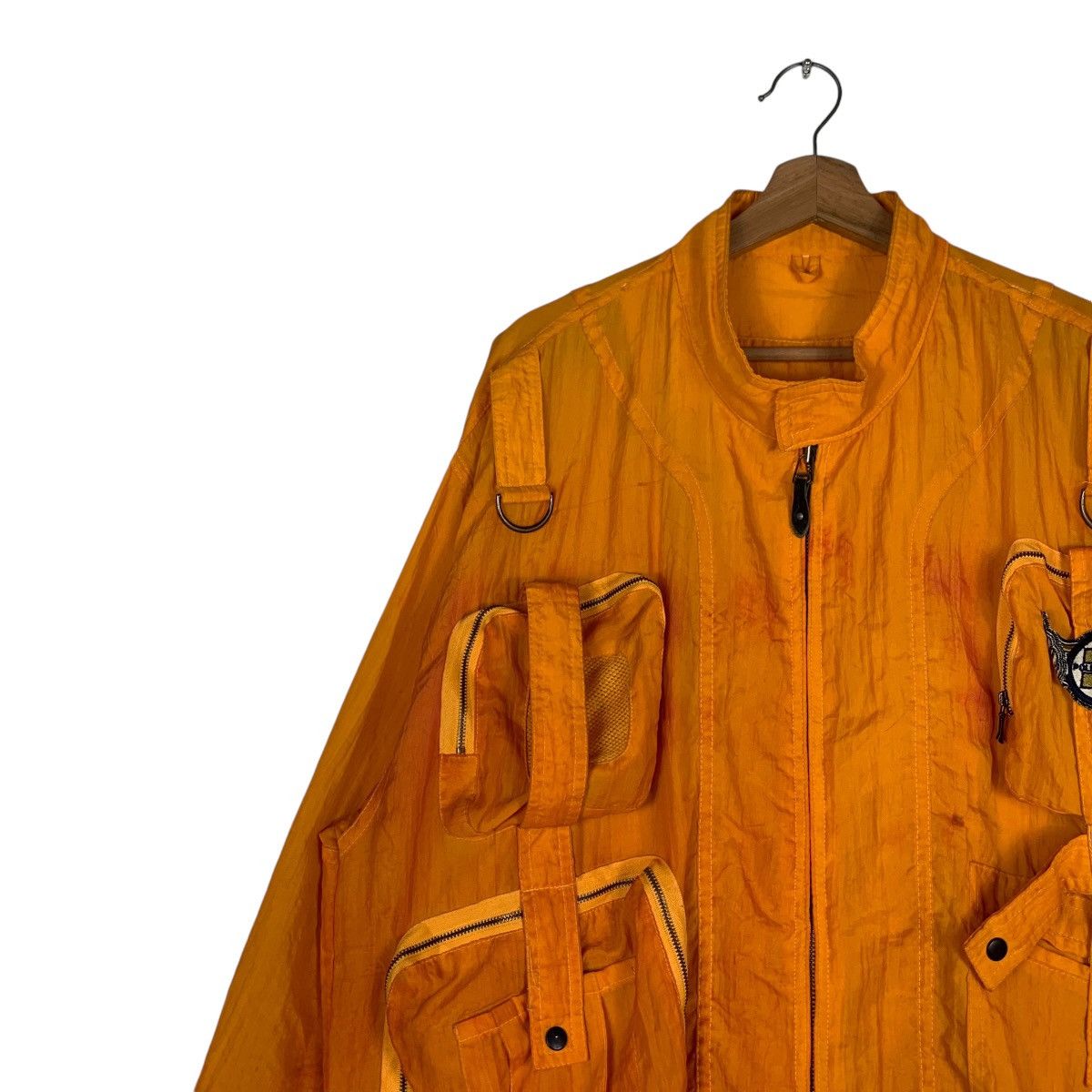 Japanese Brand Vintage POLE PCSMON Orange Parachute Nylon Jacket #1307-C59 Size US XL / EU 56 / 4 - 6 Thumbnail