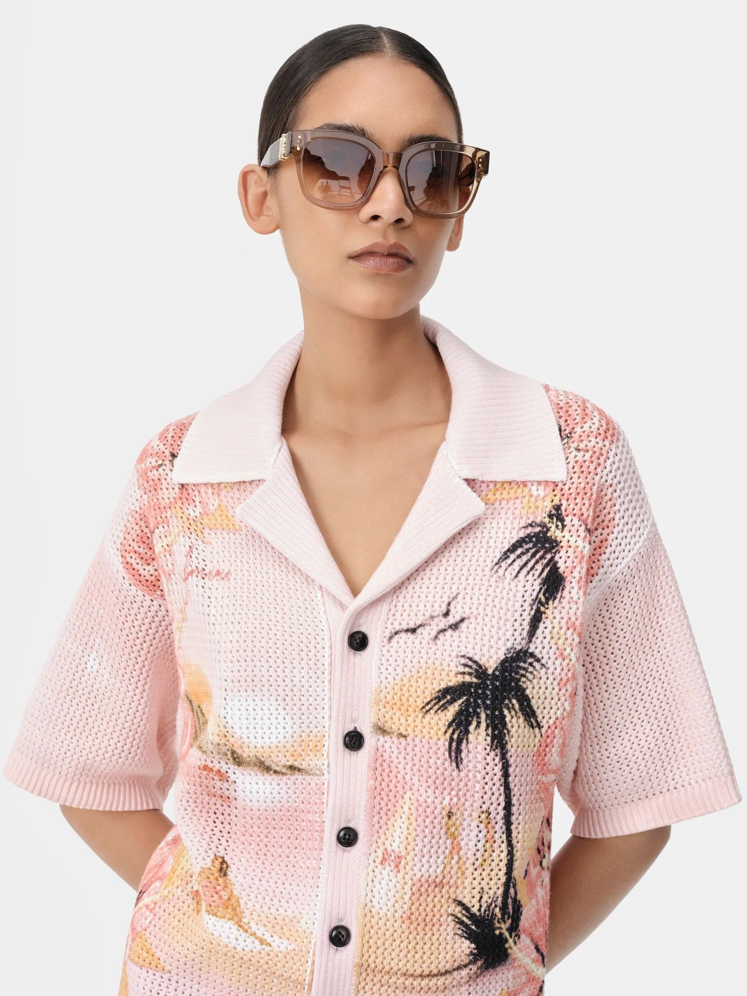 Amiri o1orln1025 Paradise Crochet Polo Shirt in Multicolor Size XL / US 12-14 / IT 48-50 - 5 Thumbnail
