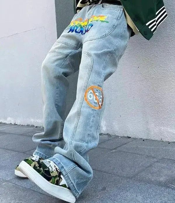 Jean × Vintage Y2K Streetwear Letter Embroidery Blue Jean Size US 30 / EU 46 - 3 Thumbnail