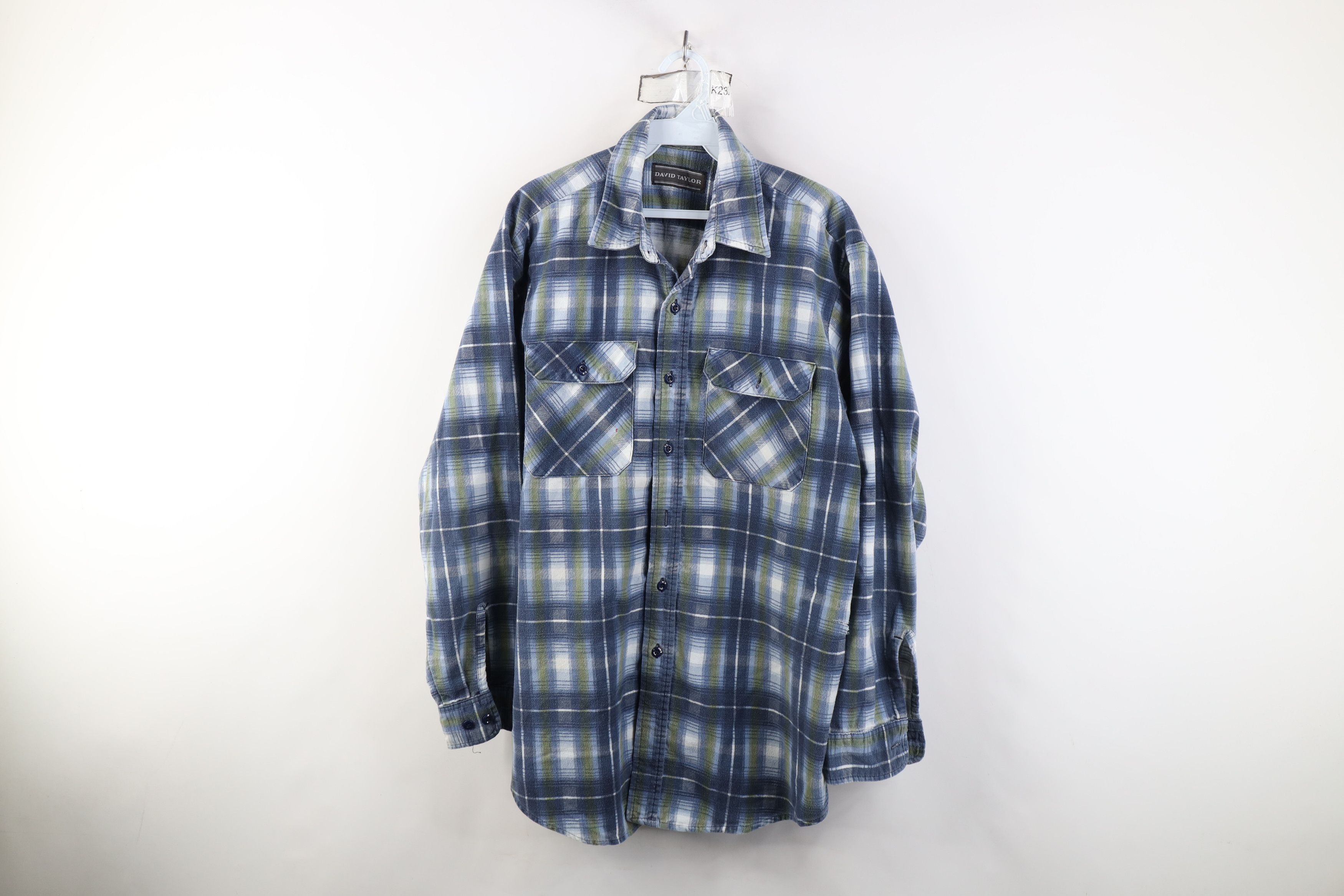 Vintage Vintage 90s Streetwear Flannel Collared Button Shirt Plaid Size US L / EU 52-54 / 3 - 1 Thumbnail