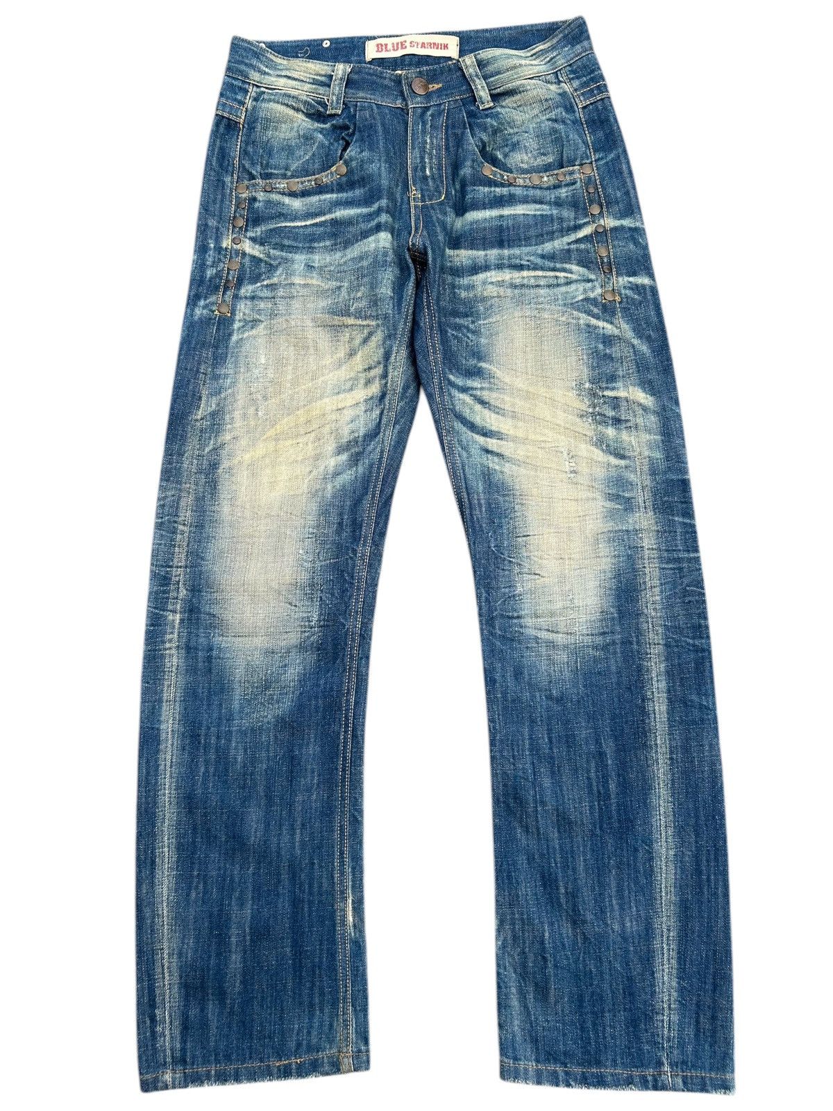 Kapital Vintage Blue Starnik Punk Bondage Faded Denim Jeans Size US 32 / EU 48 - 1 Thumbnail