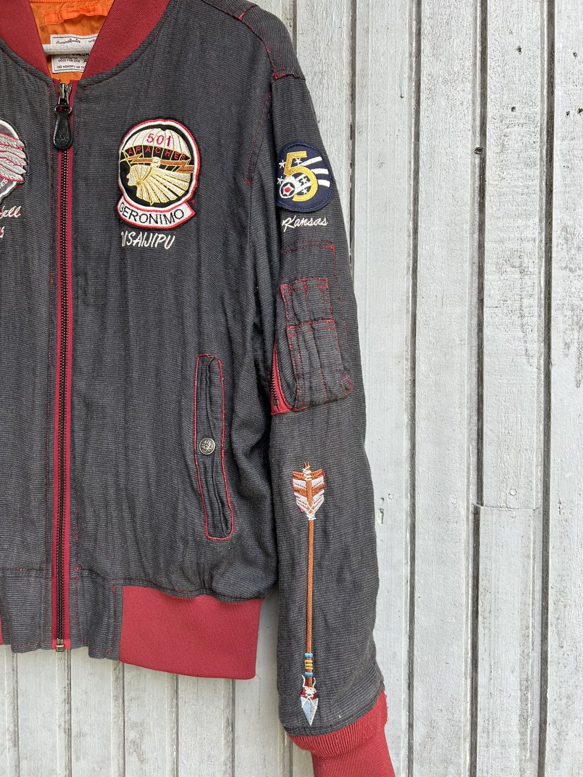 Japanese Brand apache bomber jacket big logo Size US XL / EU 56 / 4 - 4 Thumbnail