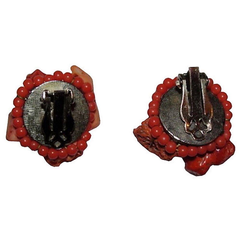 Handmade Red Coral Nugget Bead Earrings Size ONE SIZE - 3 Thumbnail