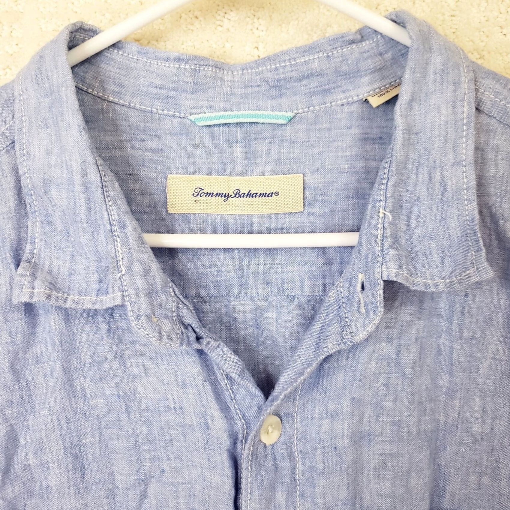 Tommy Bahama VINTAGE Tommy Bahama Shirt 2XL Men's Blue Linen Long Sleeve Button-Up Collared Casual Travel Party Wedding Size US XXL / EU 58 / 5 - 5 Thumbnail