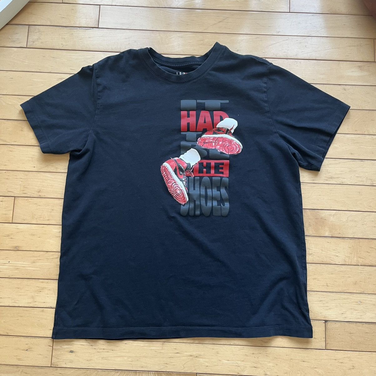 Jordan Brand × Vintage Vintage Black Air Jordan tee Size US L / EU 52-54 / 3 - 1 Thumbnail