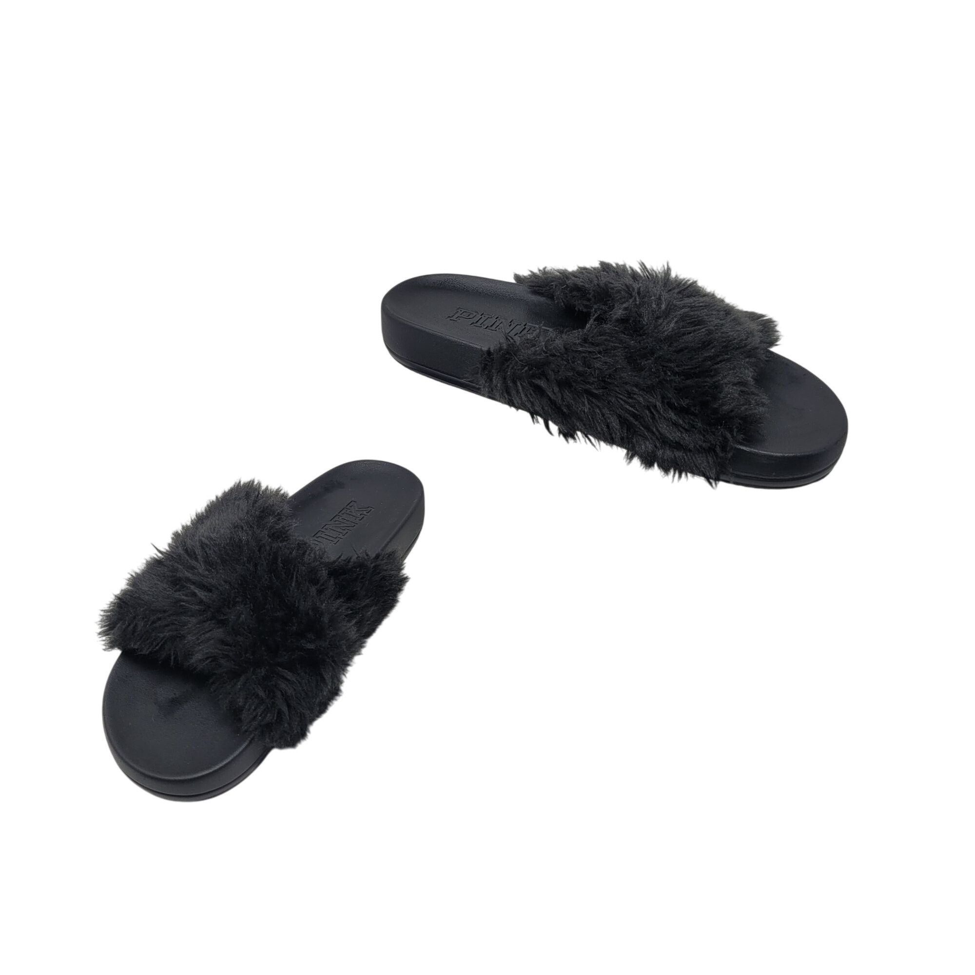 Victoria's Secret Victoria's Secret Pink Womens Faux Fur Slide Slippers Black Size US 6.5 / IT 36.5 - 8 Thumbnail