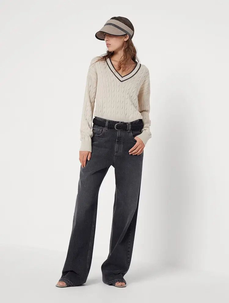 Brunello Cucinelli o1w1db10825 Sweater in Light/Pastel Brown Size S / US 4 / IT 40 - 6 Thumbnail