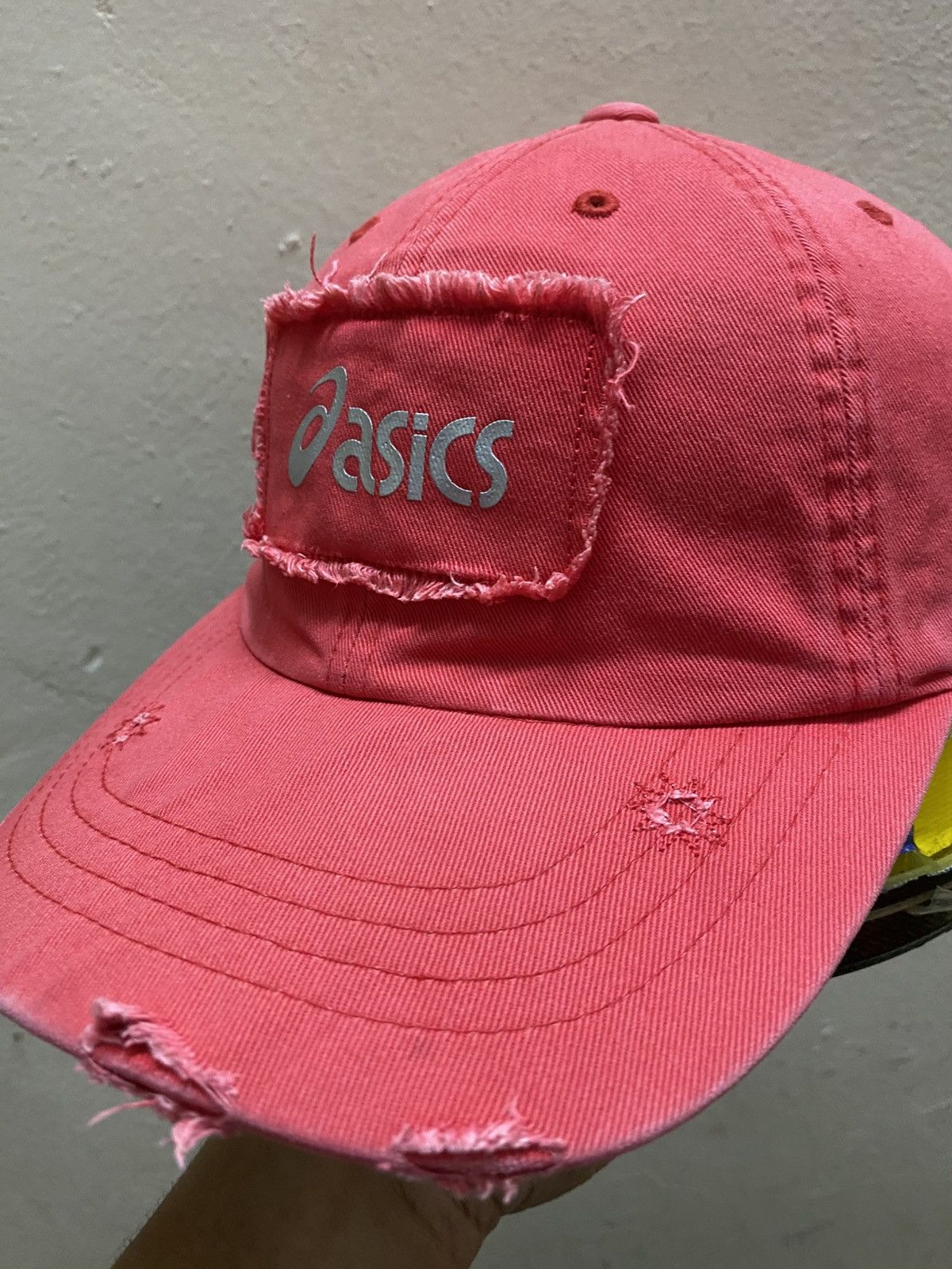 Asics × Vintage Asics Spellout Avant Garde Distressed Style Cap Size ONE SIZE - 3 Thumbnail