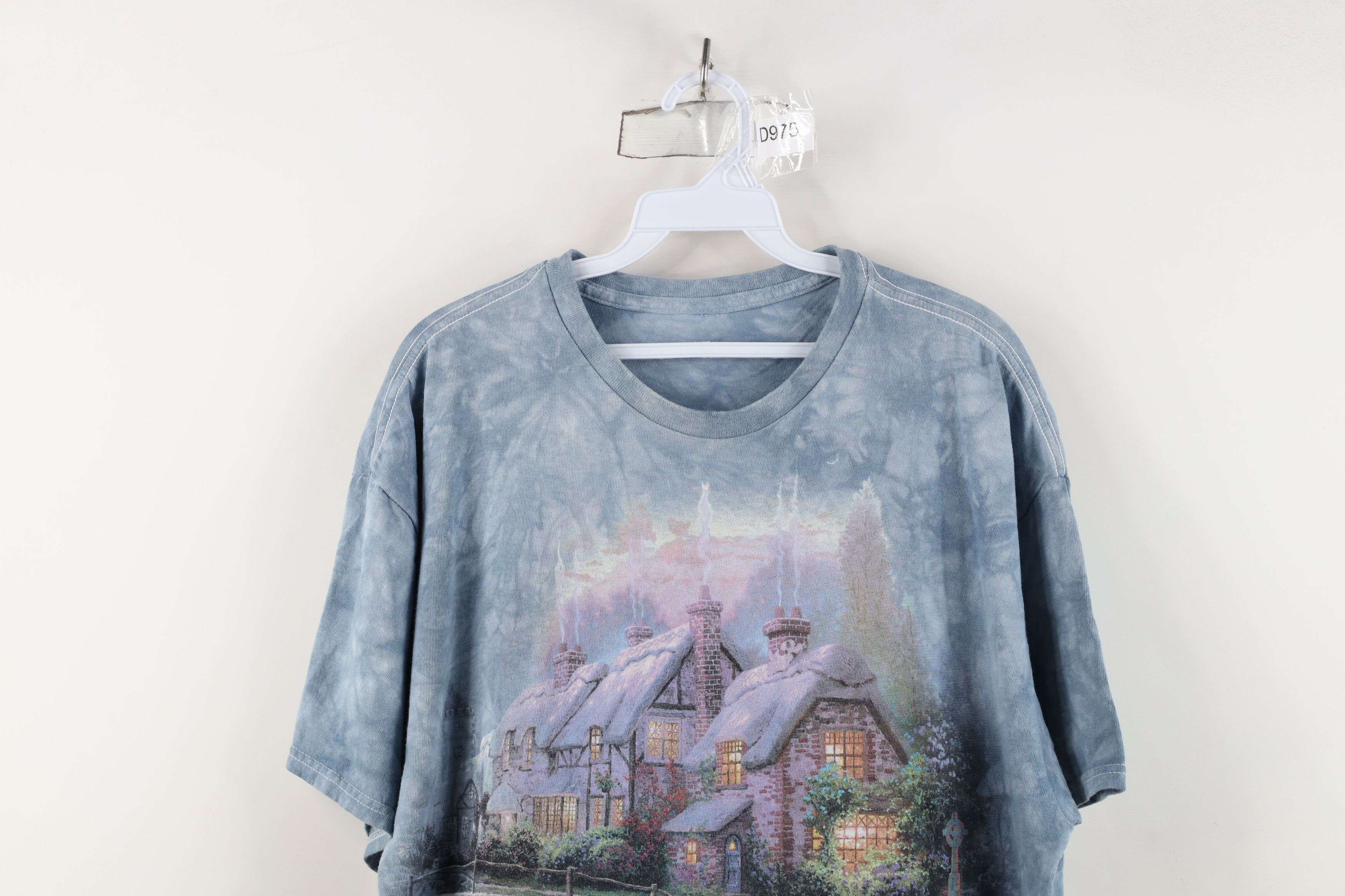 Vintage Vintage 90s Streetwear Mythical Acid Wash T-Shirt Blue Size US XL / EU 56 / 4 - 2 Thumbnail